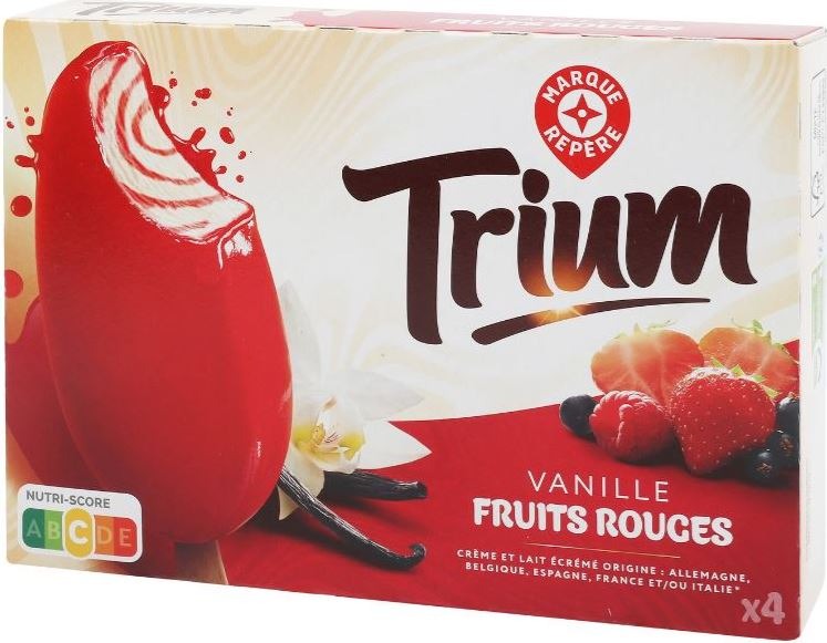 Batonnets vanille fruits rouges x4 Trium : photo du produit rappelé le 03/12/2021