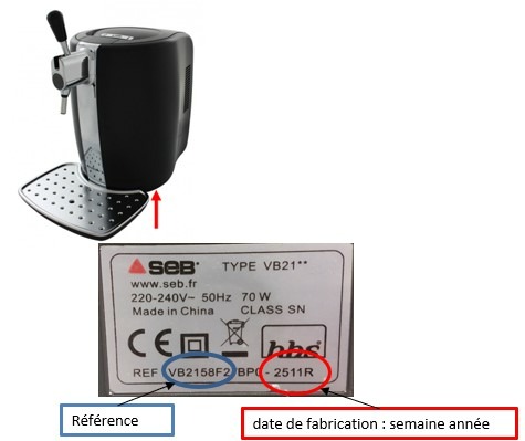 Beertender vb31 vb21 Seb , Krups : photo 2 sur 2 du produit rappelé le 14/12/2023