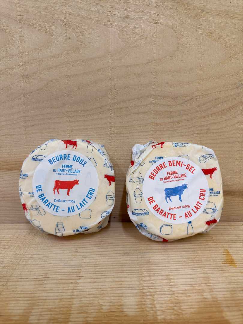 Beurre au lait cru Ferme du Haut-Village : photo du produit rappelé le 29/12/2023