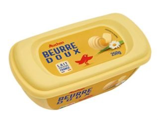 Beurre barquette doux 250g Auchan : photo du produit rappelé le 25/06/2025