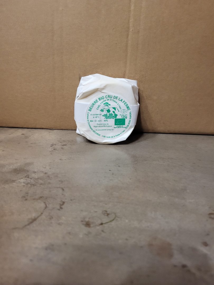 Beurre doux ou demi sel en plaquette de 125 gr Ferme de la Fosse à l'Eau : photo du produit rappelé le 29/11/2022