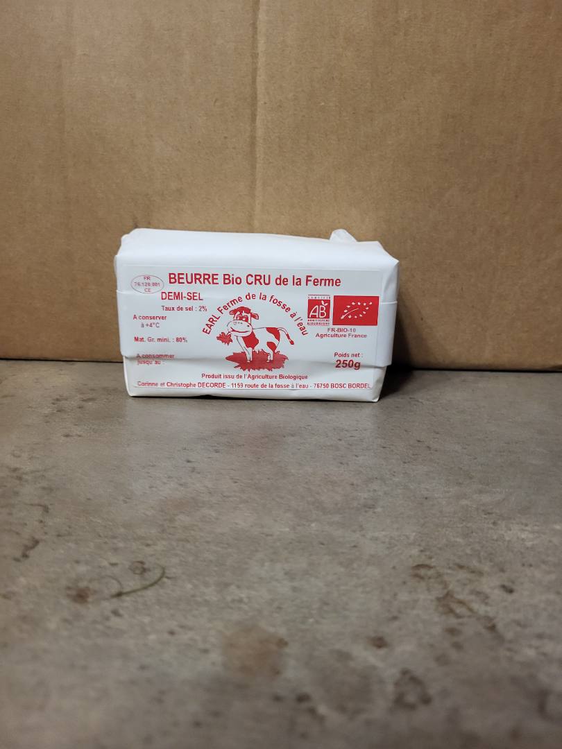 Beurre doux ou demi sel en plaquette de 125 gr Ferme de la Fosse à l'Eau : photo 3 sur 4 du produit rappelé le 29/11/2022