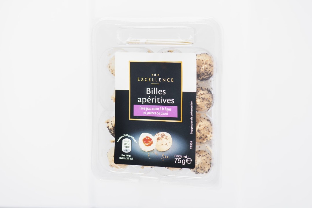 Billes de foie gras fourrées 75g Excellence : photo du produit rappelé le 14/04/2021