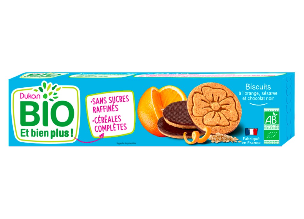 Biscuit bio orange sésame et chocolat noir 160g Dukan BIO et Bien : photo du produit rappelé le 16/06/2021