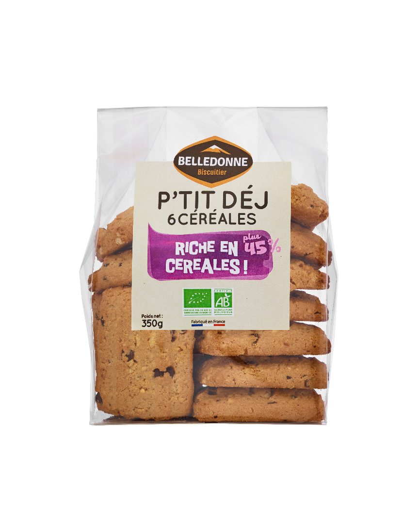 Biscuit p'tit dej' 6 cereales bio Belledonne : photo 2 sur 2 du produit rappelé le 03/08/2023