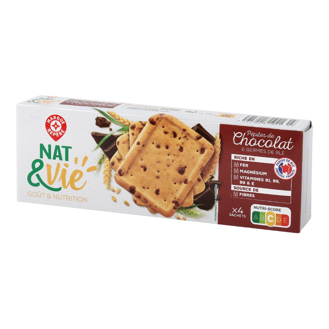 Biscuits aux pepites de chocolat et germe de ble 200g Nat&Vie : photo du produit rappelé le 20/10/2025