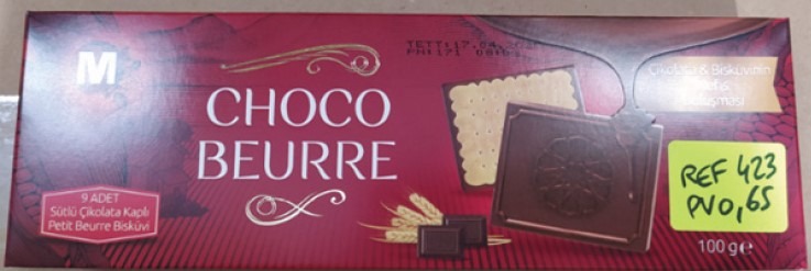 Biscuits tablette chocolat - choco beurre : photo du produit rappelé le 13/12/2024