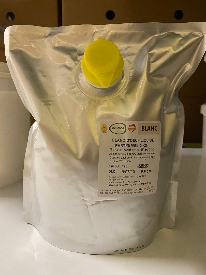 Blanc d'oeuf liquide pasteurisé Ovocoop : photo du produit rappelé le 05/07/2023