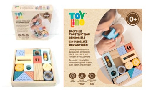 Blocs de construction sensoriels Toylino® : photo du produit rappelé le 22/12/2025