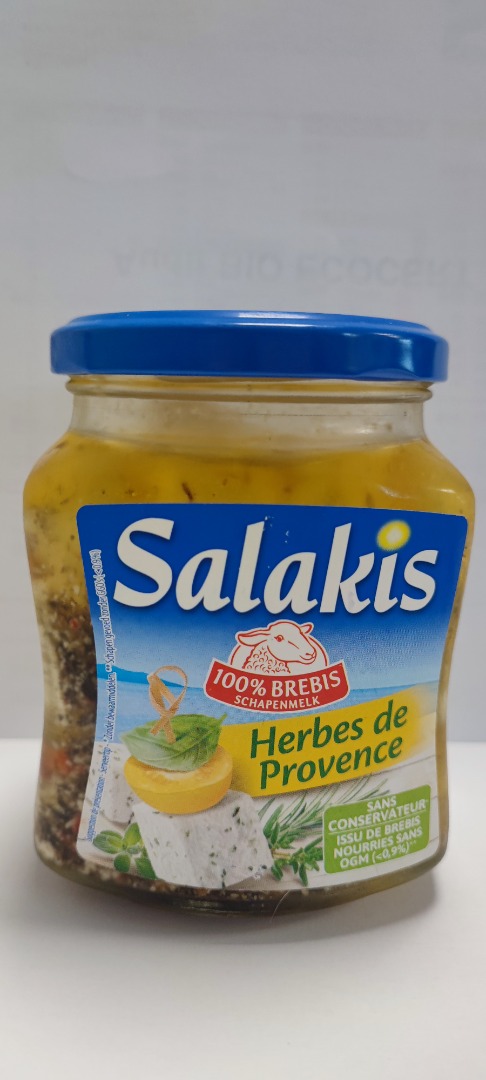 Bocal dès de fromages de brebis aromatisés aux herbes de provence Salakis : photo du produit rappelé le 08/03/2024