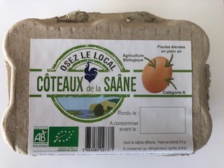 Boite de 6 oeufs bio & oeufs vrac code 0freou01 Coteaux de la Saâne : photo du produit rappelé le 08/10/2021