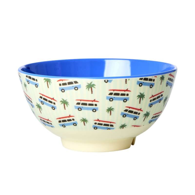Bol de face intérieure bleue et de face extérieure représentant Rice : photo du produit rappelé le 21/01/2025