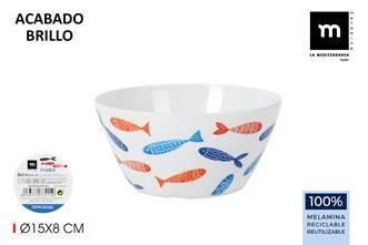 Bol en mélamine - motif poisson rouge et bleu – 15 x 8 cm La Mediterránea : photo du produit rappelé le 28/07/2025
