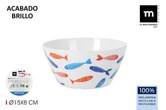 Bol poisson en mélamine 15x8cm La Mediterranea : photo du produit rappelé le 21/07/2025