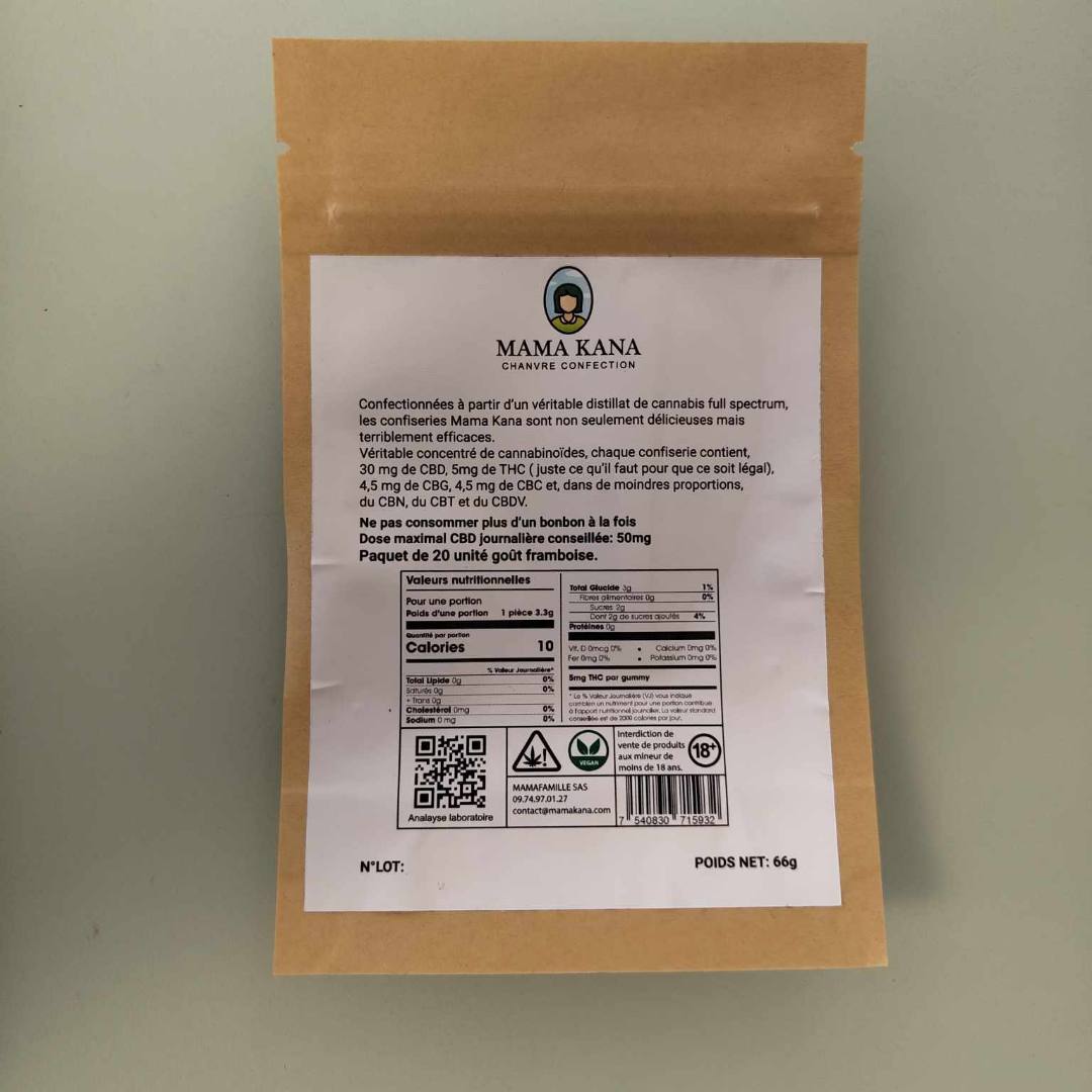 Bonbons CBD/THC Mama Kana : photo du produit rappelé le 28/08/2023