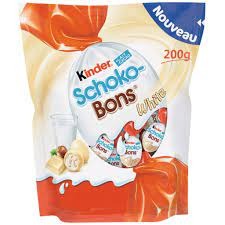 Bonbons de chocolat blanc supérieur au lait Kinder Schoko-Bons White : photo du produit rappelé le 11/04/2022