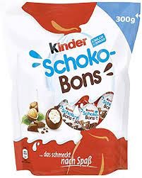 Bonbons de chocolat supérieur au lait fourrés lait Kinder Schoko-Bons : photo du produit rappelé le 08/04/2022
