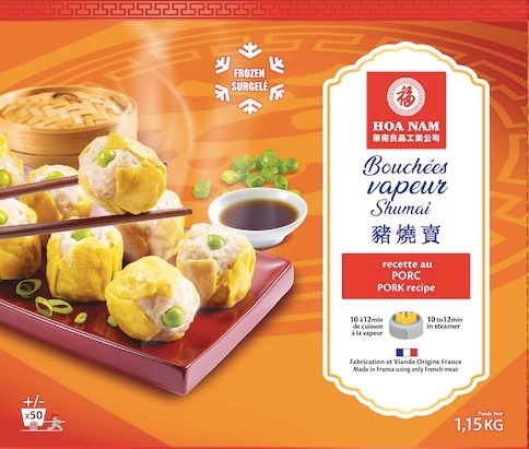 Bouchees vapeur shumai recette au porc Hoa Nam : photo du produit rappelé le 12/01/2023