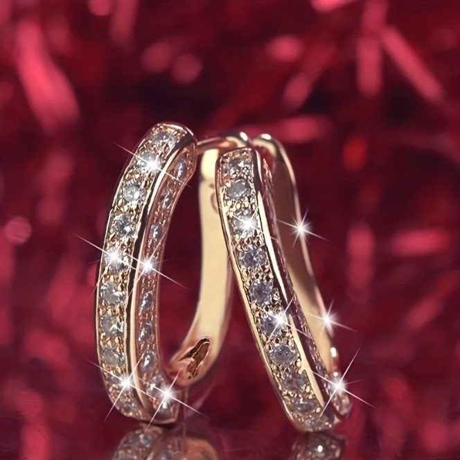 Boucles d'oreilles créoles décorées de strass brillants Ronqia Jewelry : photo du produit rappelé le 23/10/2024