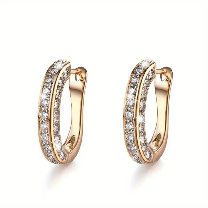 Boucles d'oreilles créoles décorées de strass brillants Ronqia Jewelry : photo 2 sur 3 du produit rappelé le 23/10/2024