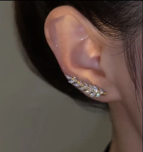 Boucles d'oreilles en métal et strass en forme de feuille : photo du produit rappelé le 26/09/2024