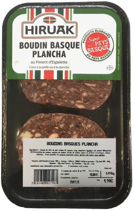 Boudin basque plancha Hiruak : photo 4 sur 4 du produit rappelé le 09/12/2022