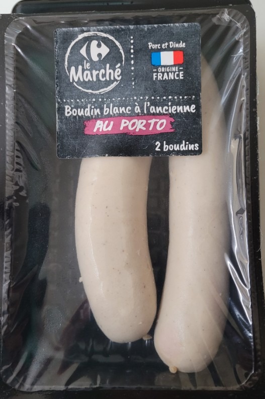 Boudin blanc a l'ancienne au porto Carrefour le Marche : photo du produit rappelé le 21/07/2026