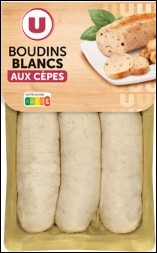 Boudin blanc cèpes saveur u (x3) 375 g : photo du produit rappelé le 20/01/2026