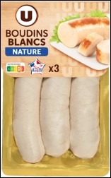 Boudin blanc nature ''u'' (x3) 375g : photo du produit rappelé le 20/01/2026
