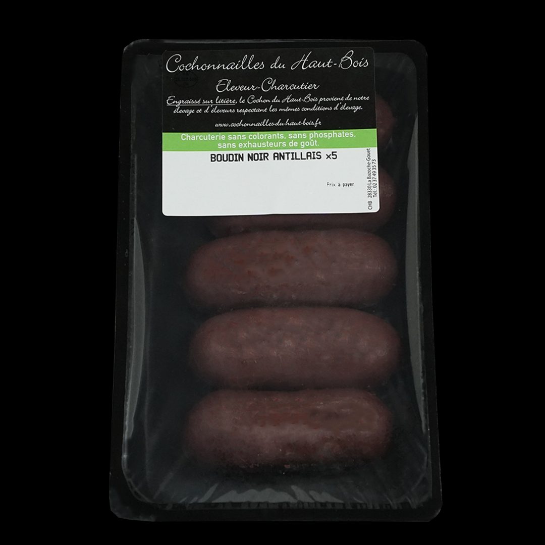 Boudin noir antillais x5 Cochonnailles du Haut-Bois : photo du produit rappelé le 07/10/2021