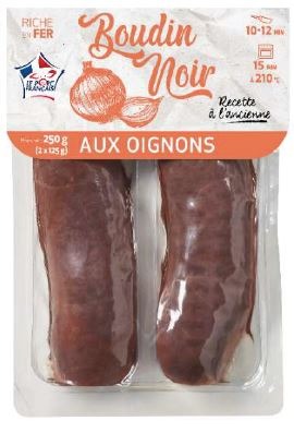 Boudin noir aux oignons recette à l'ancienne 2x125g : photo du produit rappelé le 21/10/2021
