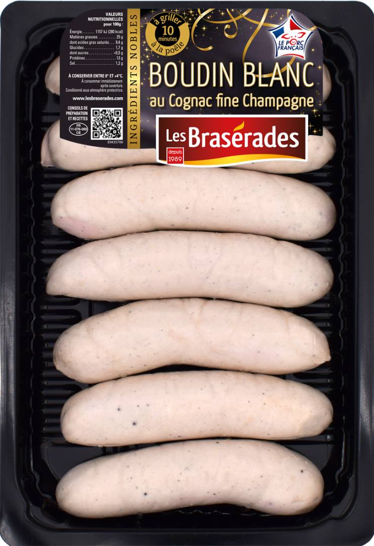 Boudins blancs cognac fine champagne Les Braserades : photo 2 sur 2 du produit rappelé le 20/12/2021