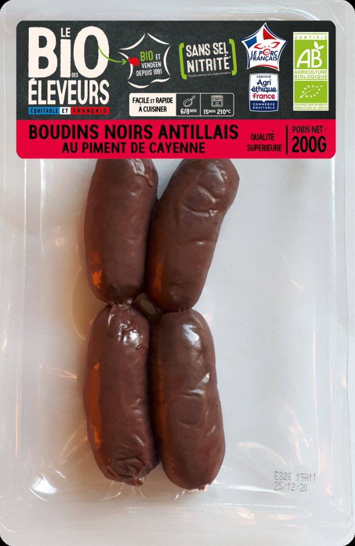 Boudins noirs antillais Le BIO des Eleveurs : photo du produit rappelé le 01/10/2025