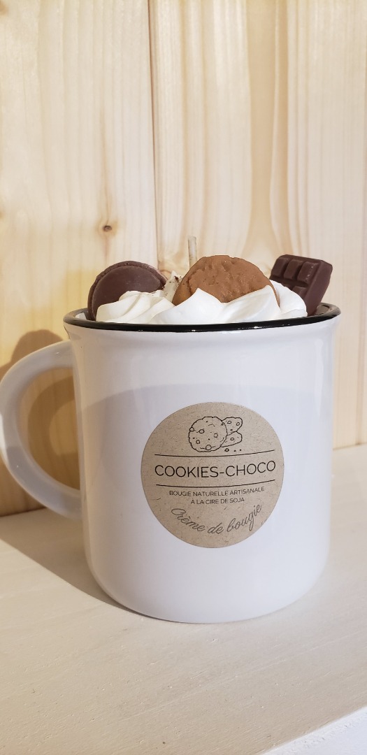 Bougie cookie-choco gourmande Crème de Bougie : photo 2 sur 4 du produit rappelé le 23/11/2022