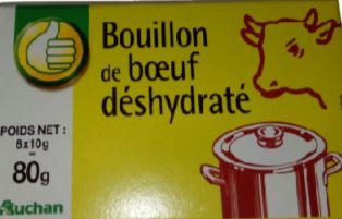Bouillon de bœuf déshydraté 80g Auchan Pouce : photo du produit rappelé le 15/02/2022