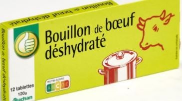 Bouillon de bœuf déshydraté x12 120g Auchan Pouce : photo du produit rappelé le 23/02/2022