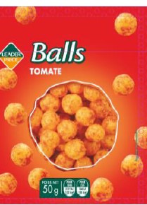 Boules tomate, 50g, leader price : photo du produit rappelé le 09/11/2023