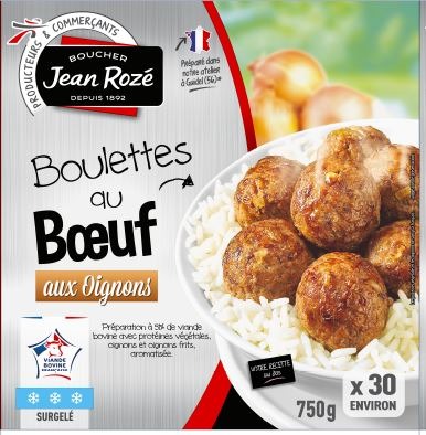 Boulettes au boeuf aux oignons Jean Rozé : photo du produit rappelé le 19/07/2021