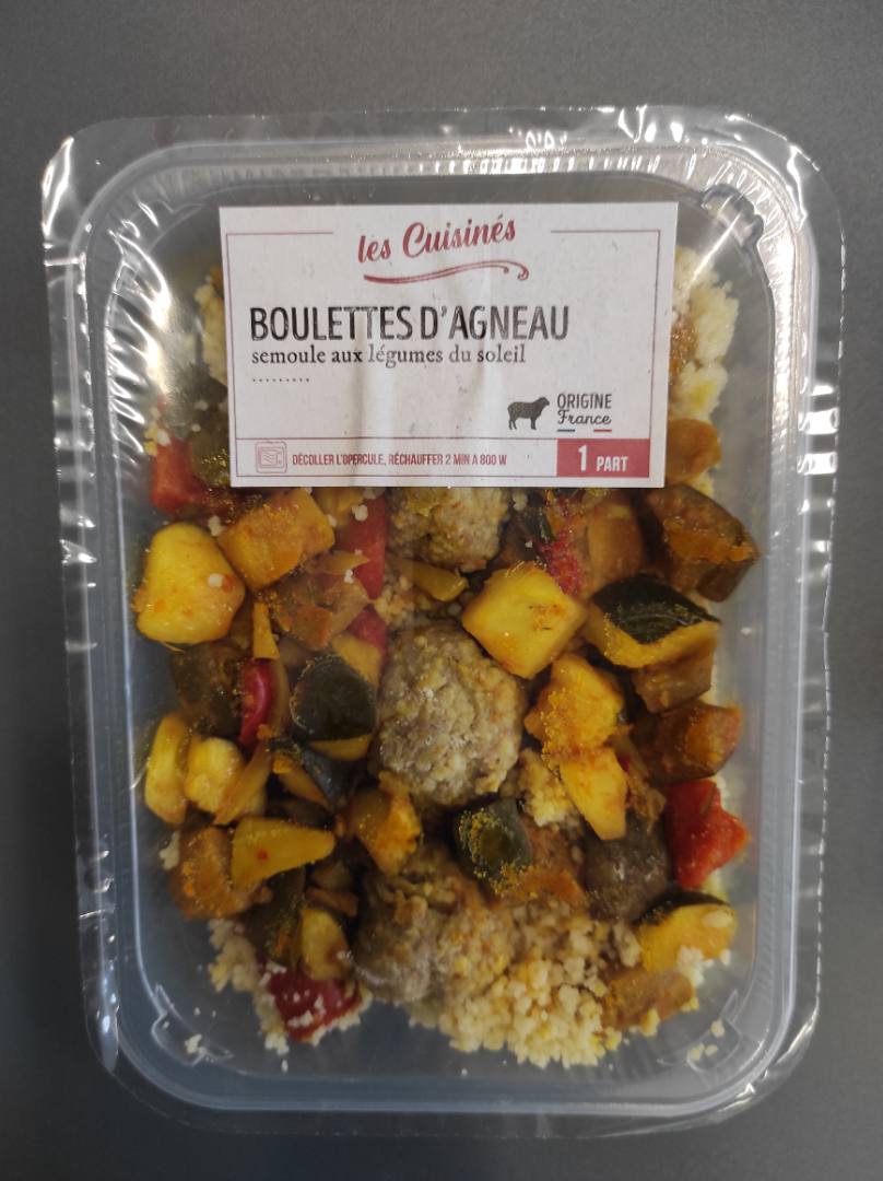Boulettes d'agneau semoule aux légumes du soleil : photo du produit rappelé le 25/04/2022