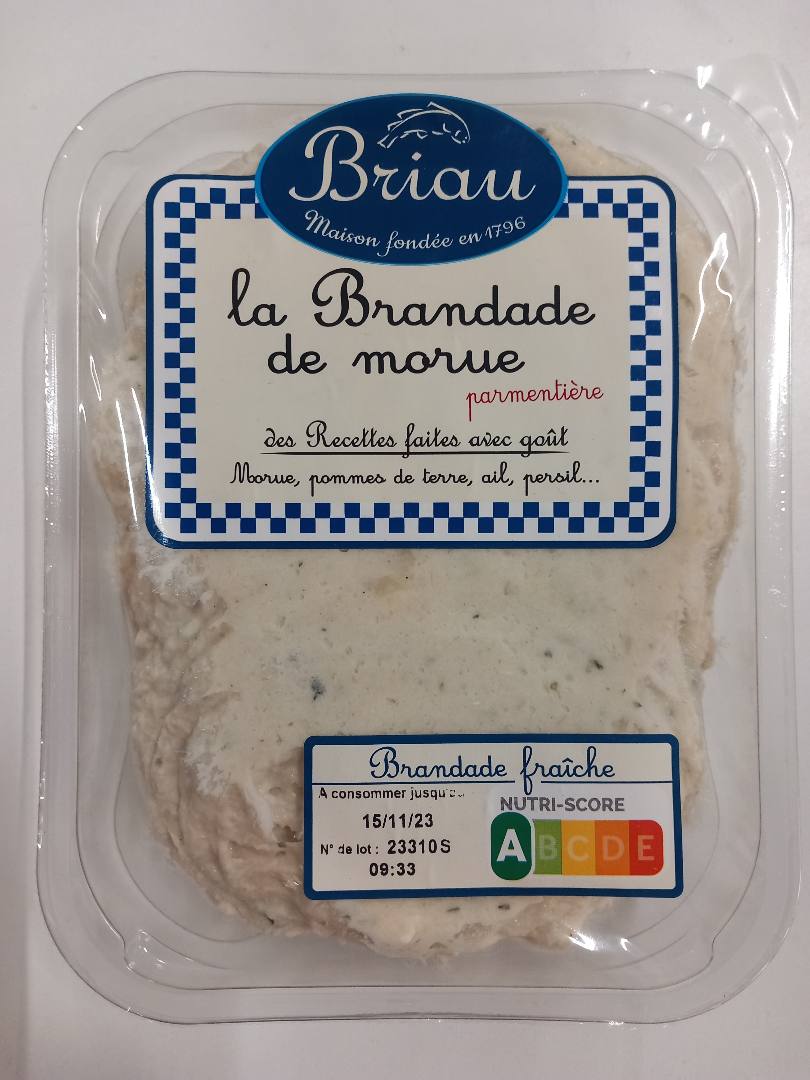 Brandade de morue parmentière Maison Briau : photo du produit rappelé le 08/11/2023