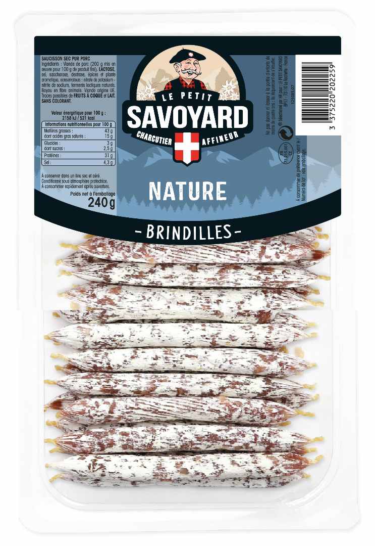 Brindilles natures (saucisson sec pur porc) Le Petit Savoyard : photo du produit rappelé le 19/10/2022