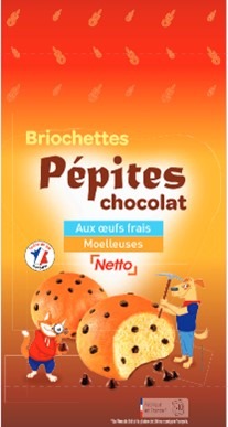 Briochettes pépites chocolat Netto : photo du produit rappelé le 17/07/2023