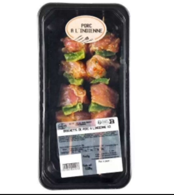 Brochettes de porc marinée curry Les Ateliers : photo du produit rappelé le 13/08/2024