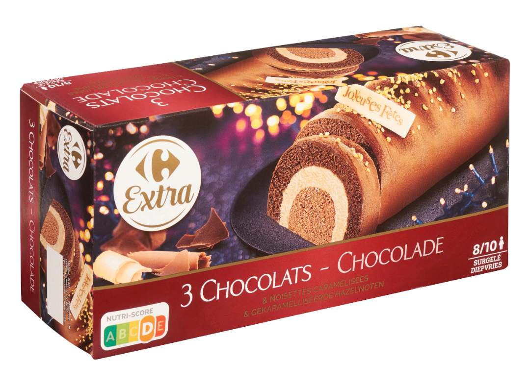 Bûche 3 chocolats 1l Carrefour / Carrefour Extra : photo du produit rappelé le 29/07/2021
