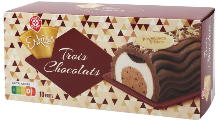 Buche aux 3 chocolats 535,60 g Eskiss : photo du produit rappelé le 14/01/2022