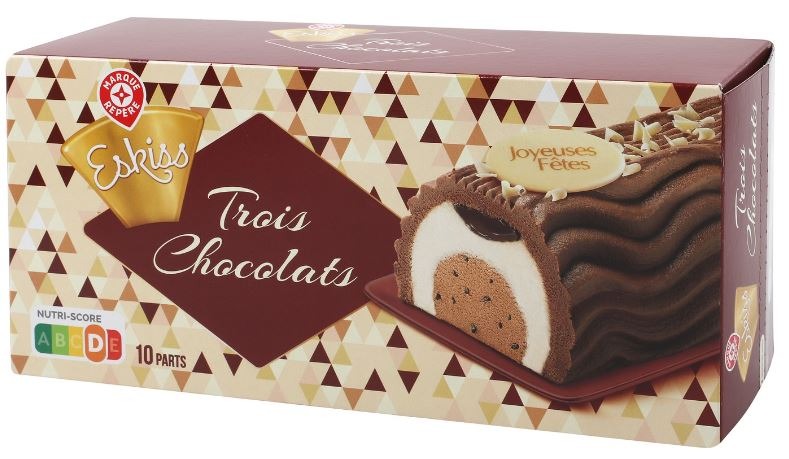 Buche aux 3 chocolats 535,60g Eskiss : photo du produit rappelé le 29/07/2021