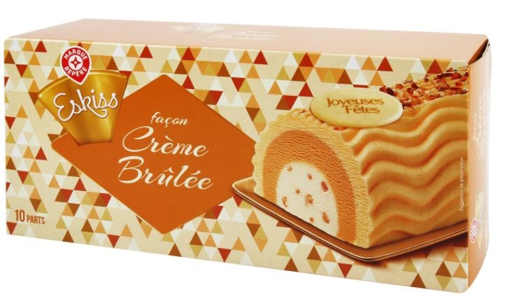 Buche creme brulee 511,60g Eskiss : photo du produit rappelé le 14/01/2022