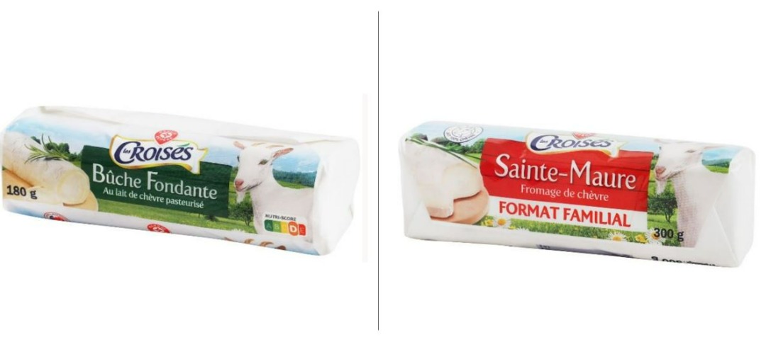 Buche de chevre fondante 180g et buche de chevre sainte maure Les Croises : photo du produit rappelé le 21/09/2022