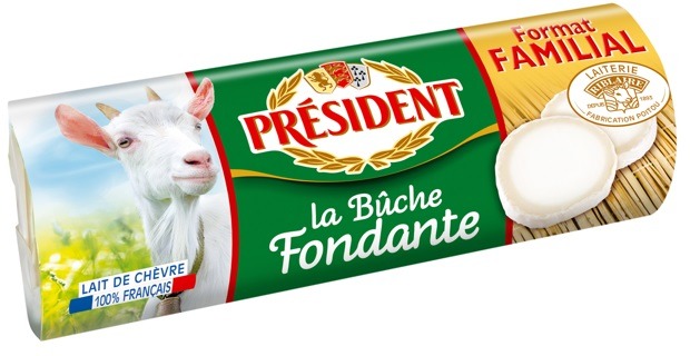 Bûche fondante de chèvre president : photo 2 sur 2 du produit rappelé le 09/09/2022