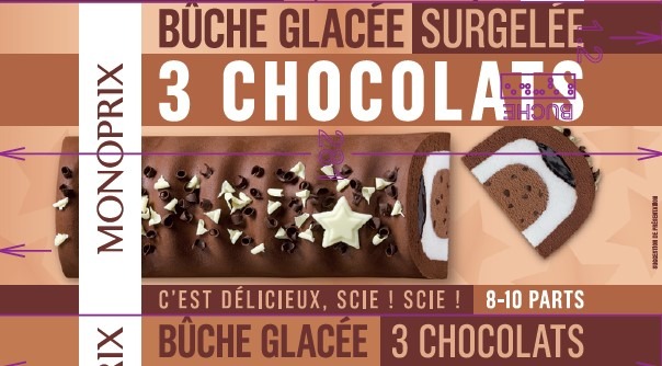 Bûche glacée 3 chocolats - Monoprix : photo du produit rappelé le 02/08/2021